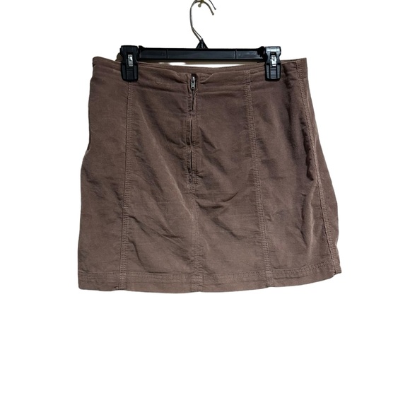 Free People Brown Corduroy Mini Skirt Size 12 - Picture 2 of 10